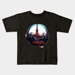 Modern Tokyo Japan cityscape Kids T-Shirt